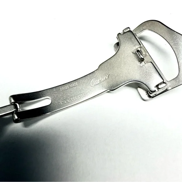 CARTIER Steel 18mm Complete Deployment 0.40TCW Diamond Buckle - Picture 6 of 7